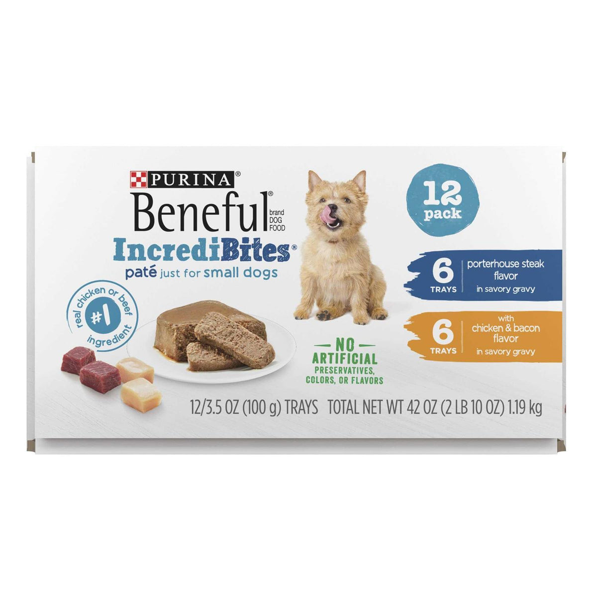 Steak & Chicken Pate Wet Small Dog Food Trays K330566