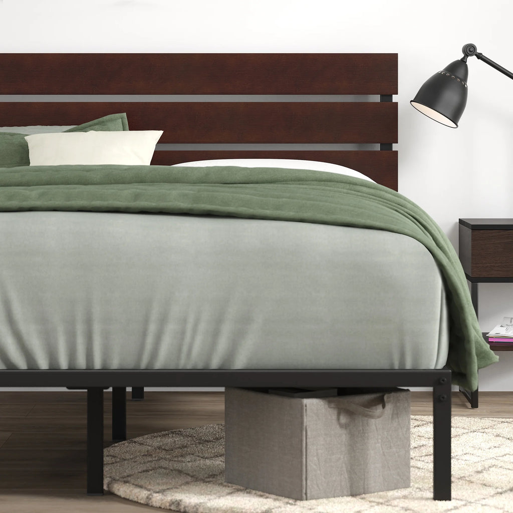 Queen Bamboo and Metal Platform Bed Frame U36230
