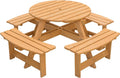 Wooden Round Picnic Table with Bench V2835