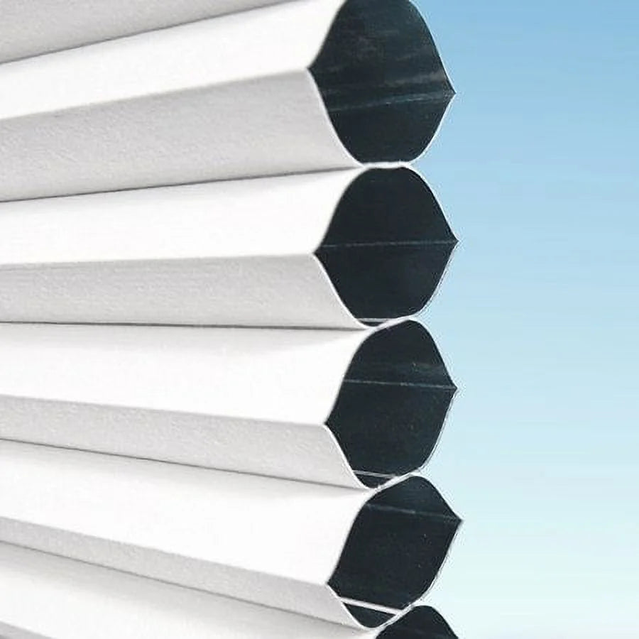 White Cordless Blackout Polyester Honeycomb Window Shades 17.5" x 48" L683603