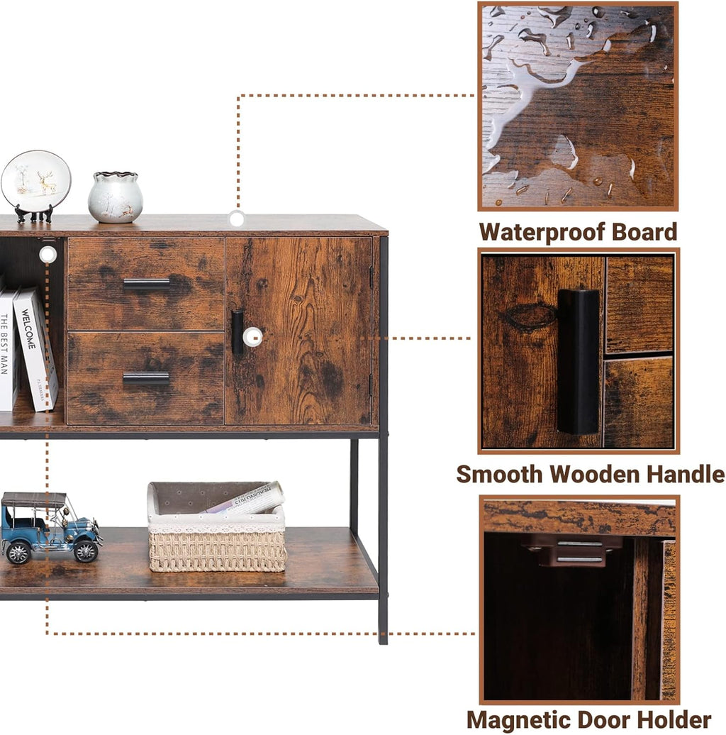 Rustic Brown Storage Cabinet with 2 Drawers M17180