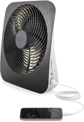 10 inch Portable 2 Speed Table Air Circulating Fan, Black O71421
