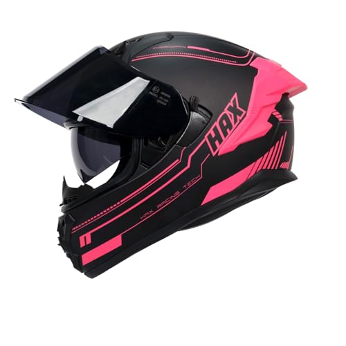Matte Pink Full Face Dual Visor Motorcycle Helmet Y7789