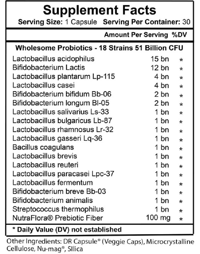 Probiotics 51 Billion CFU 18 Strains W904769
