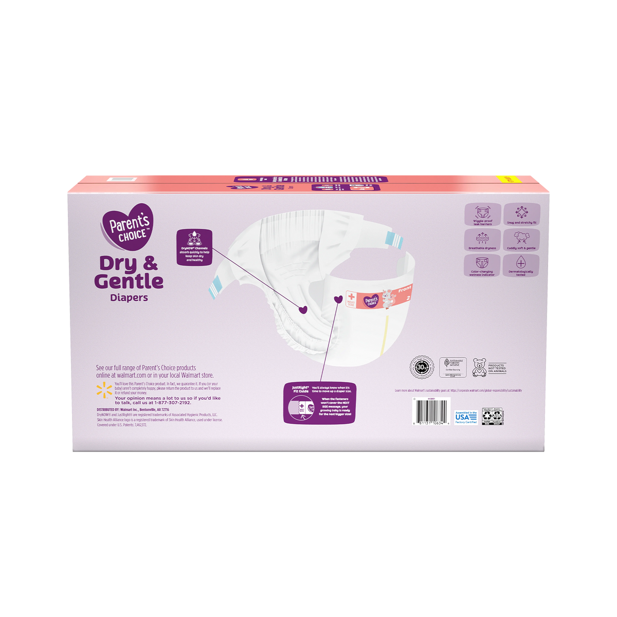 Dry & Gentle Diapers Size 2, 240 Count P3199