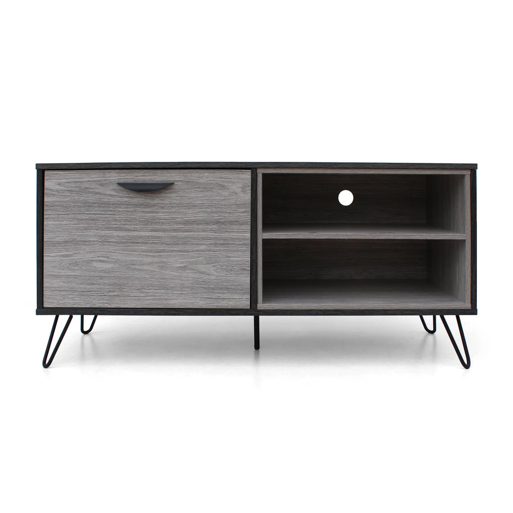 Grey Oak Two Toned Faux Wood TV Stand N7948