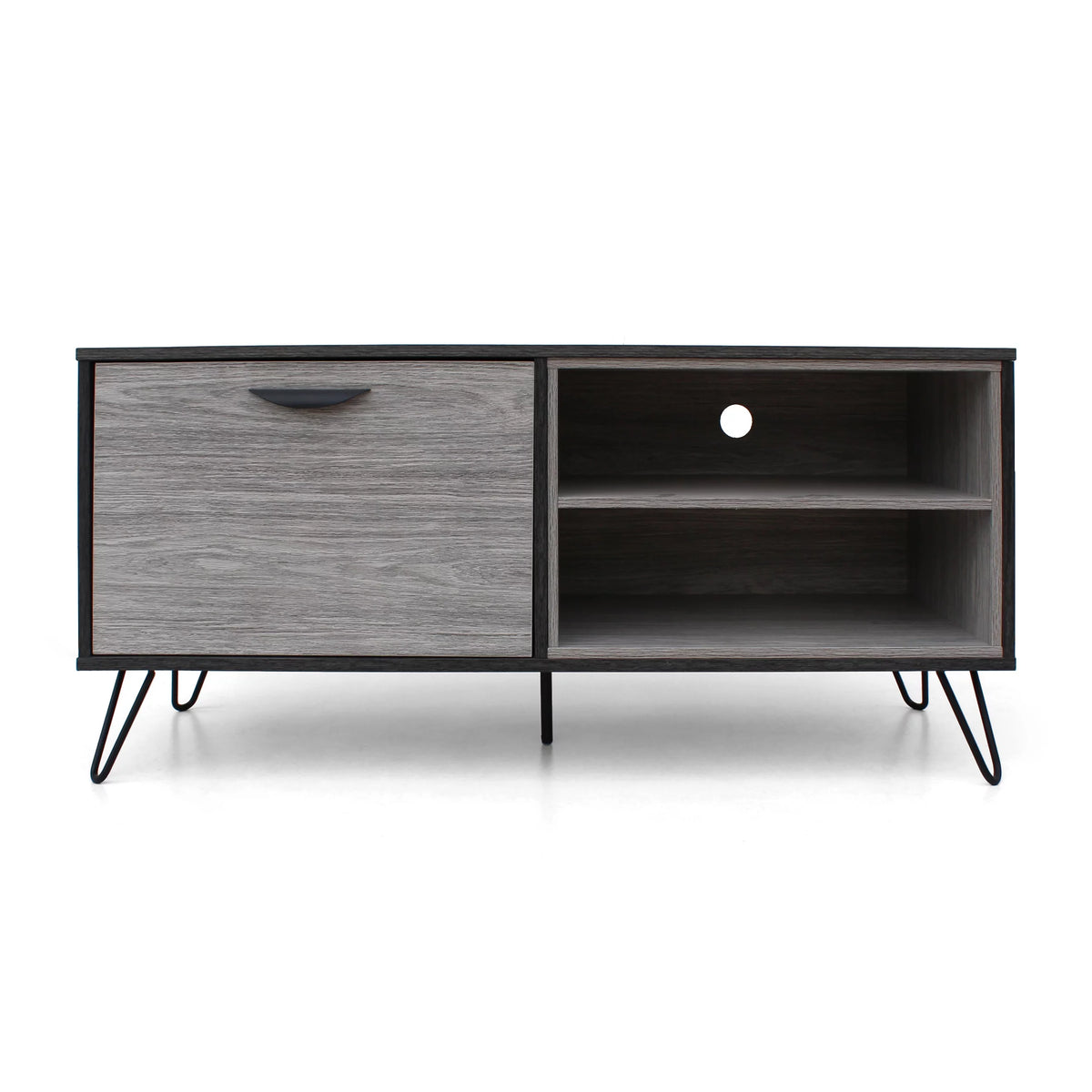 Grey Oak Two Toned Faux Wood TV Stand N7948