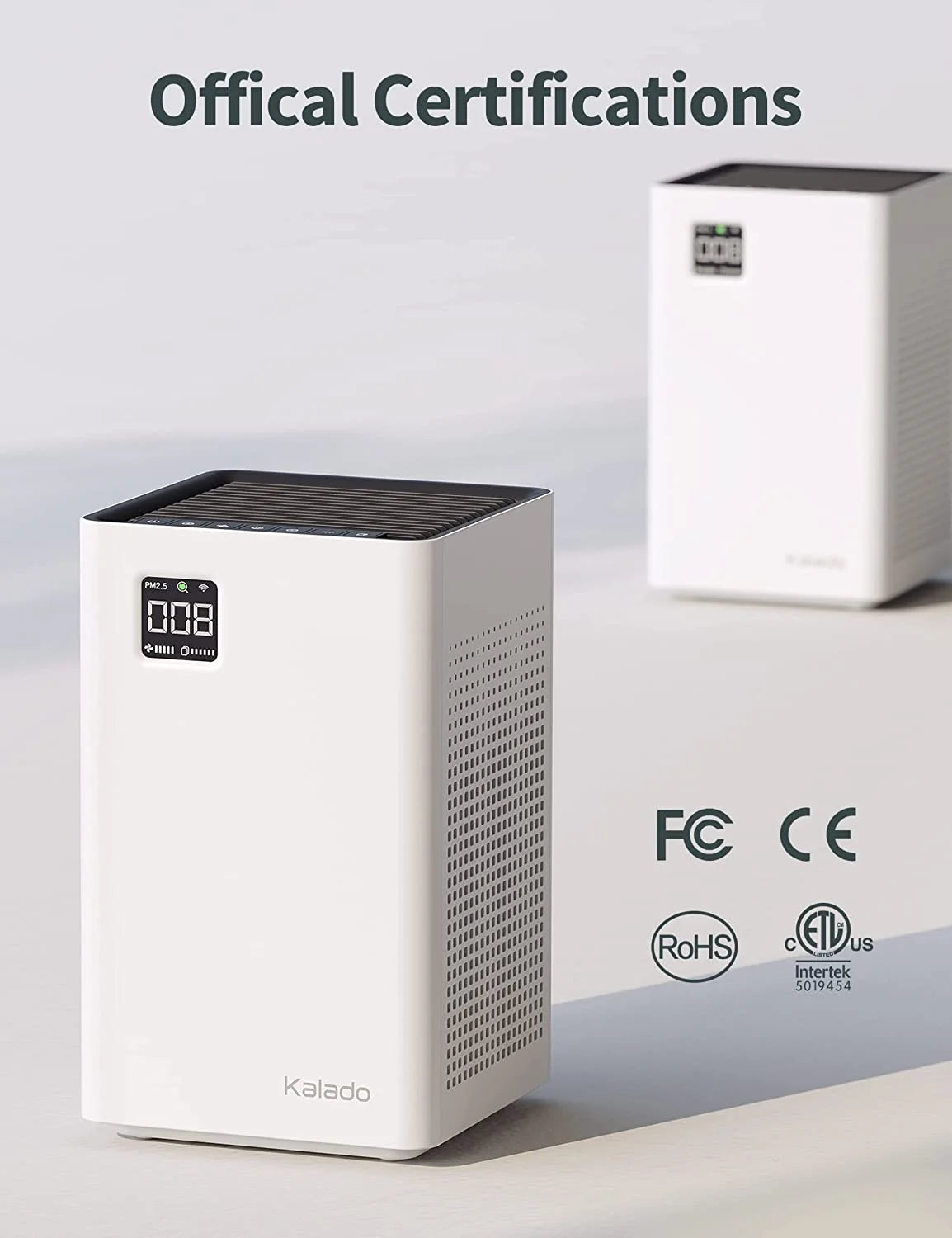 Air Purifier with Wi-Fi, Double Filter, Voice Control, PM2.5 Detector J840938