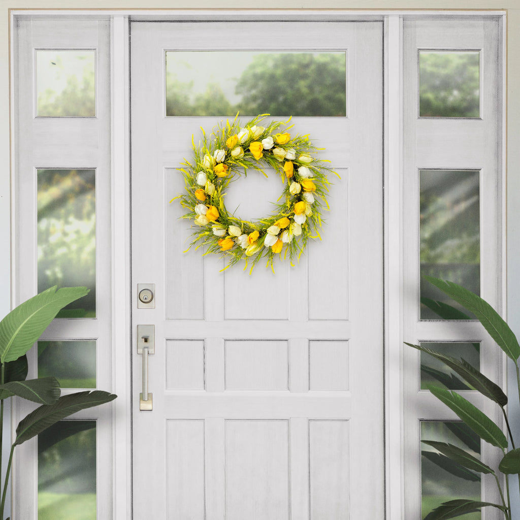 30" Artificial Tulip Floral Wreath L23789