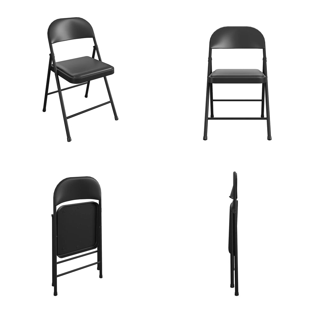 Black Vinyl Folding Chair 4-Pack M548
