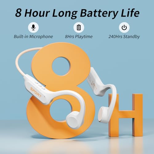 Bone Conduction Open Ear Headphones with Mic IPX6 Waterproof Y554490