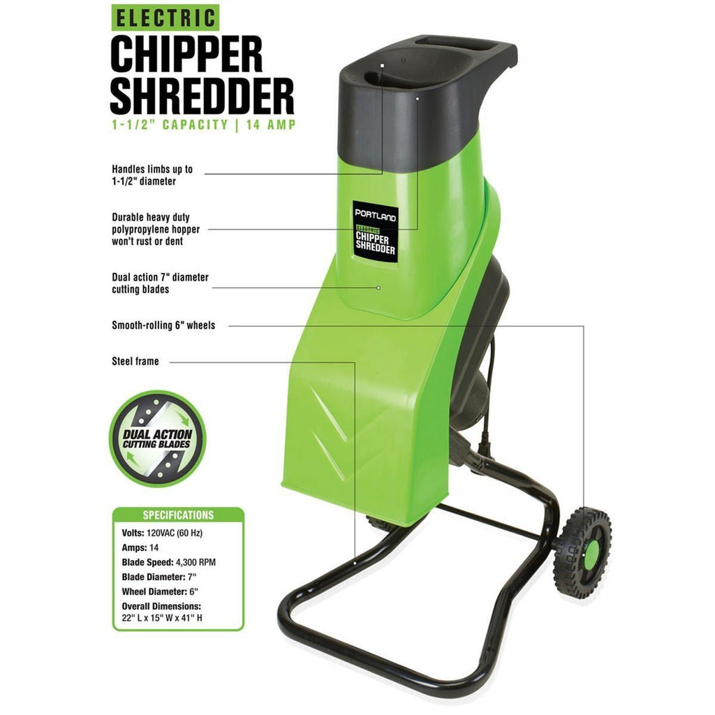 14 Amp Corded Electric Chipper Shredder J4427