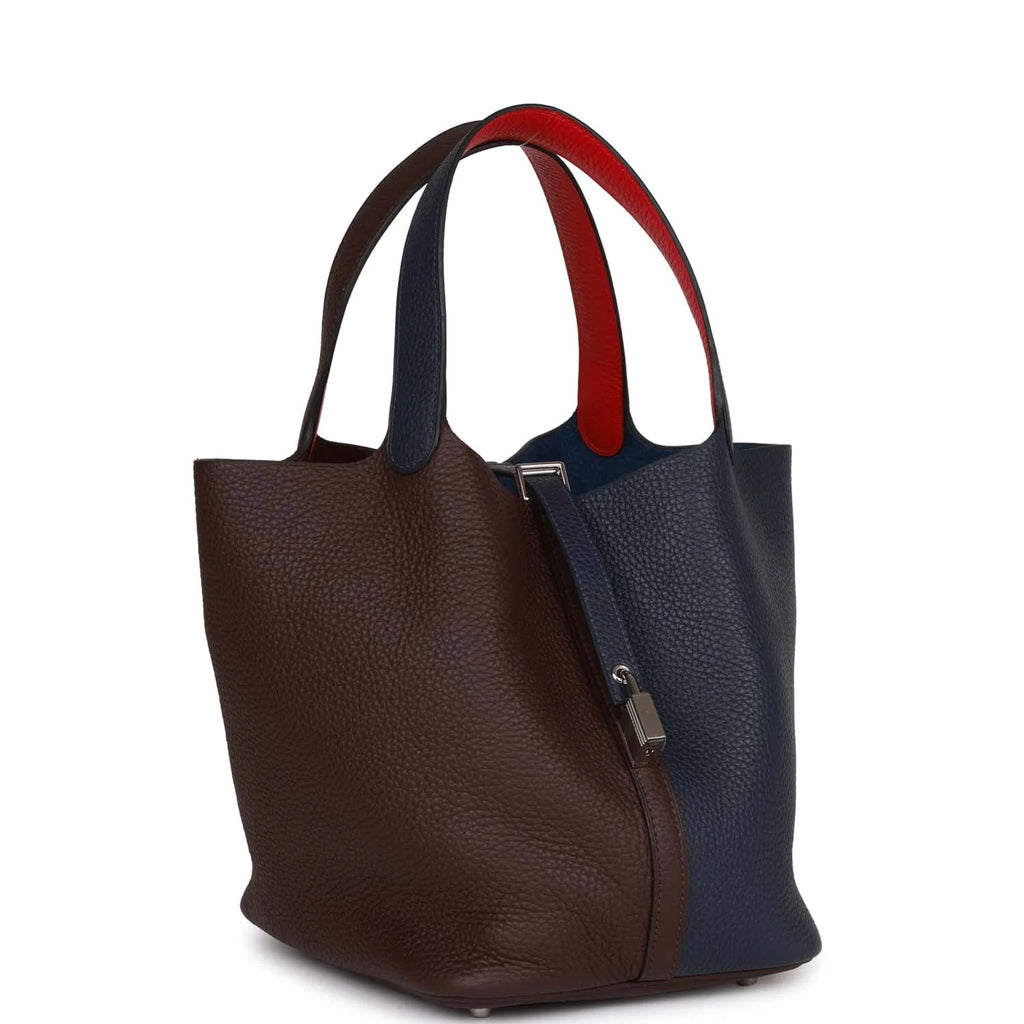 Bleu Nuit Framboise Rouge Sellier Clemence Palladium Hardware Bucket Bag M274812