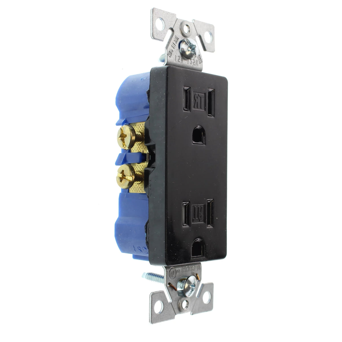 Duplex Decorator Receptacle Outlet, 15-Amp, 120-Volt, Black, 96-Pack N8264