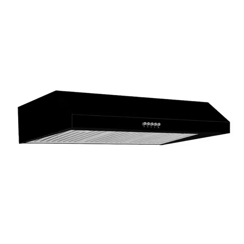 36 in. W Convertible Under Cabinet Range Hood in Black with LED Lighting and Charcoal Filter L967
