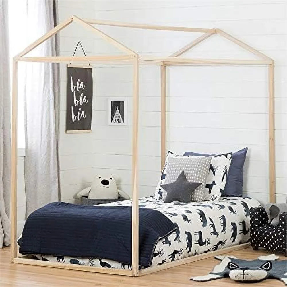 Solid Wood Canopy Platform Bed Frame D3768