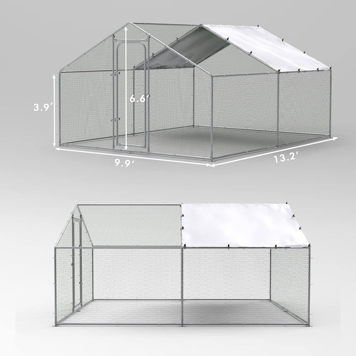 Large Metal Chicken Coop Run H5514