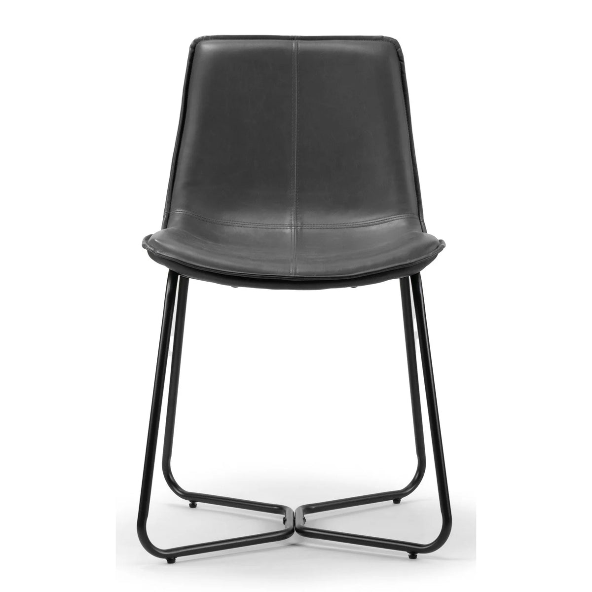 Brown Faux Leather Dining Chairs Set of 2 L335371