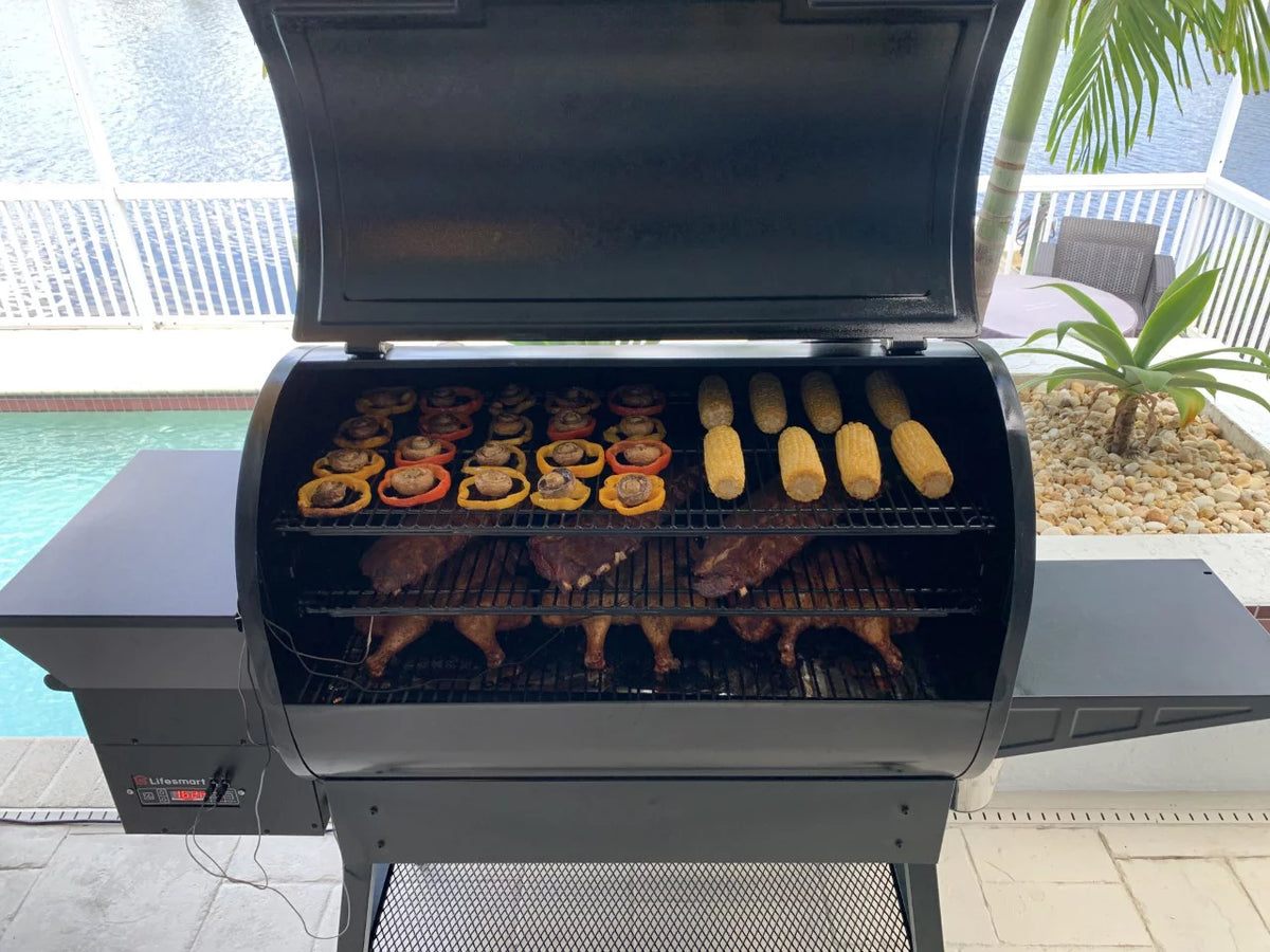 1500 Square Inch Pellet Grill and Smoker with 3 Cooking Racks C225325