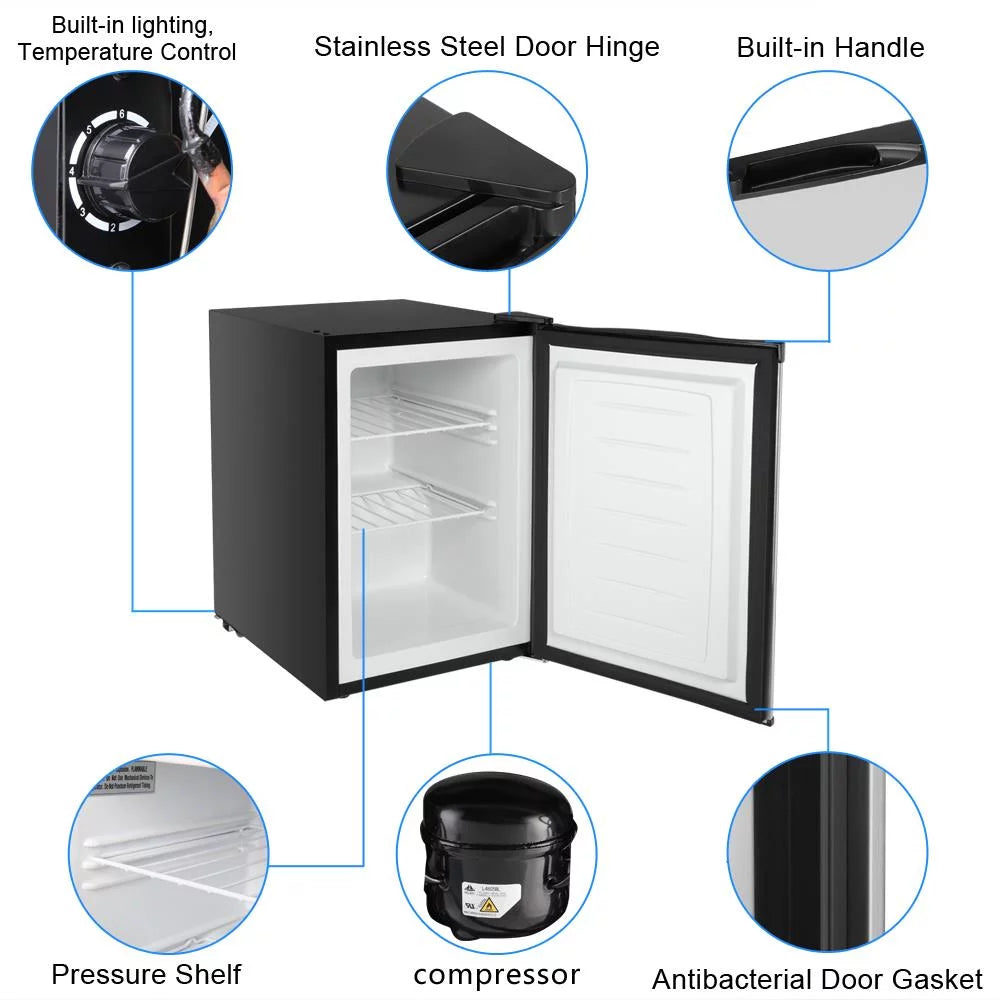 2.1 Cu.ft Upright Freezer Stainless Steel Single Door C771