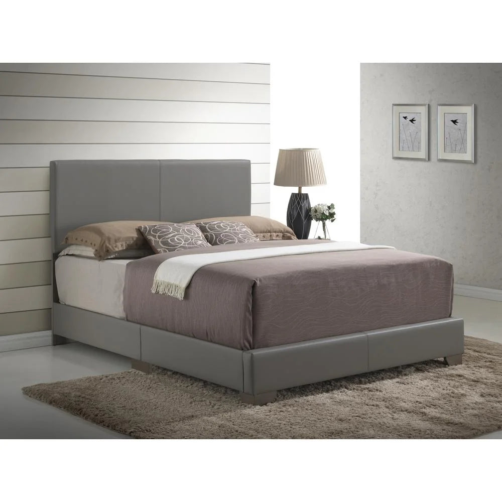 Faux Leather Upholstered King Bed W6046