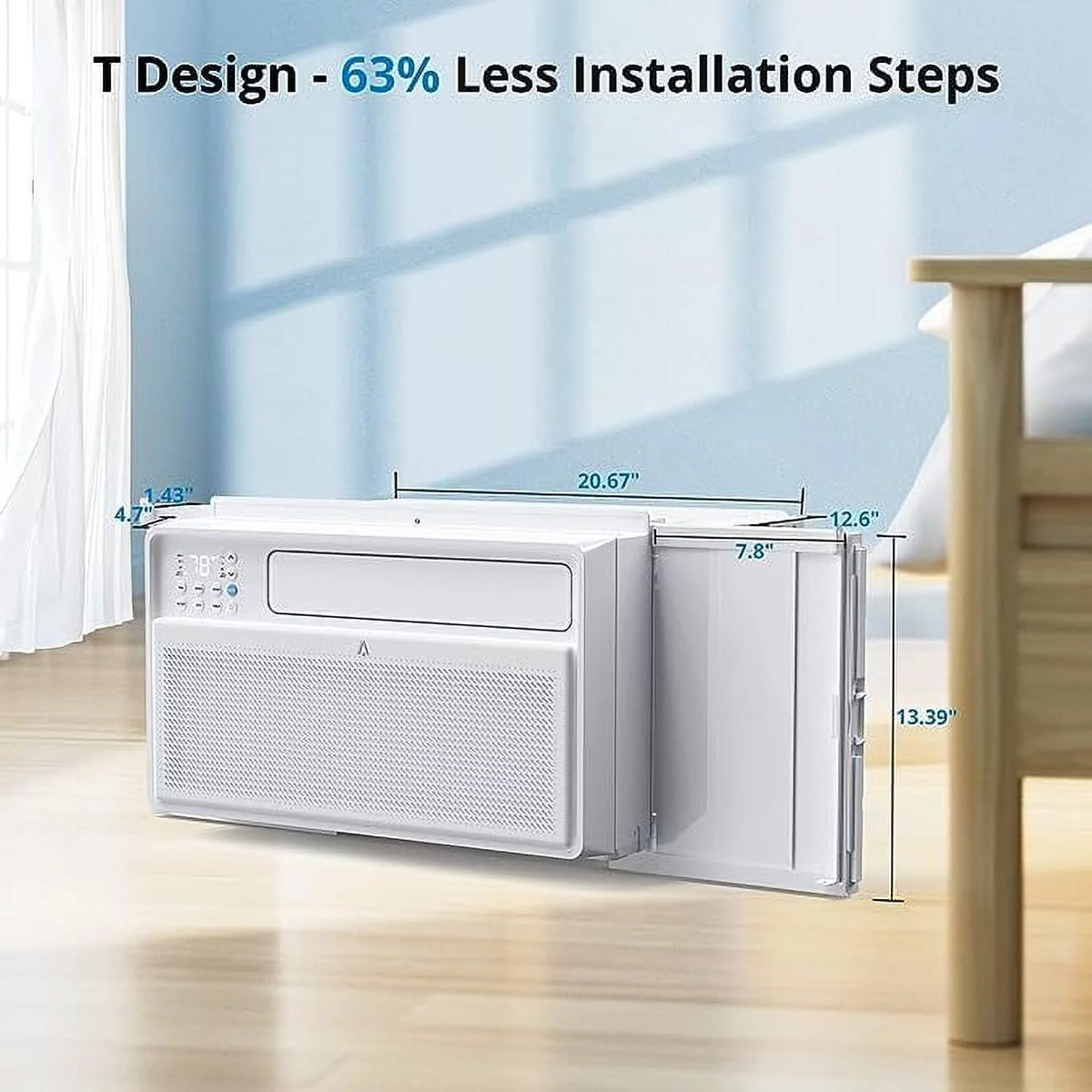 8,000 BTU Smart Window Air Conditioner with Remote Control S394698
