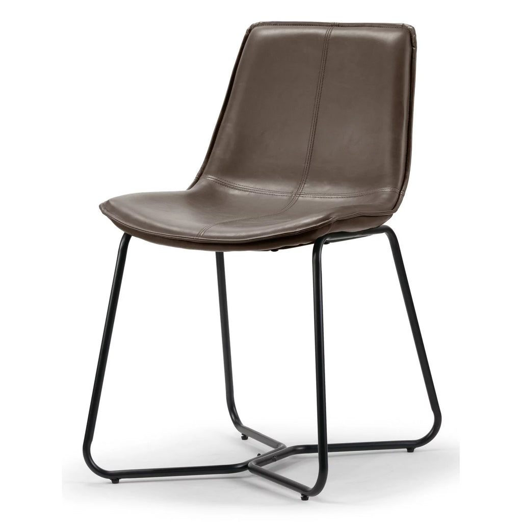 Brown Faux Leather Dining Chairs Set of 2 L335371