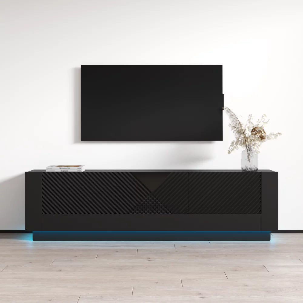71" High Gloss TV Stand with Storage Cabinets K743