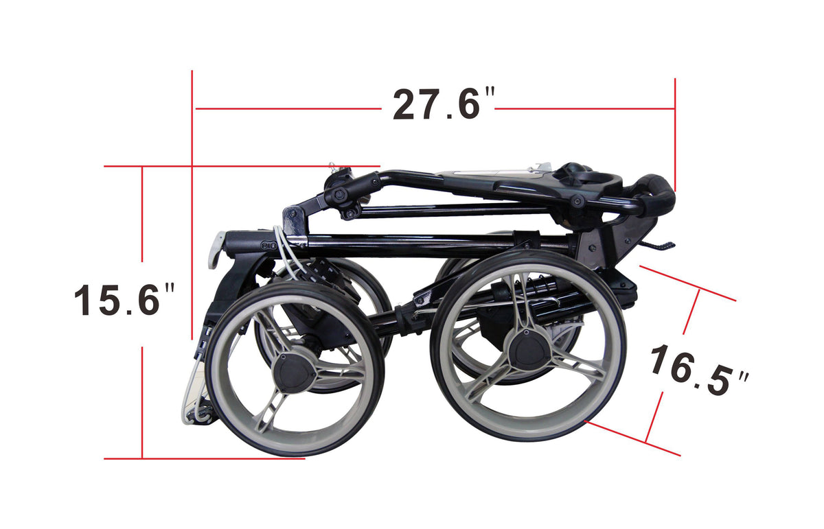 4 Wheel Folding Push Pull Golf Cart Black/Blue W8998