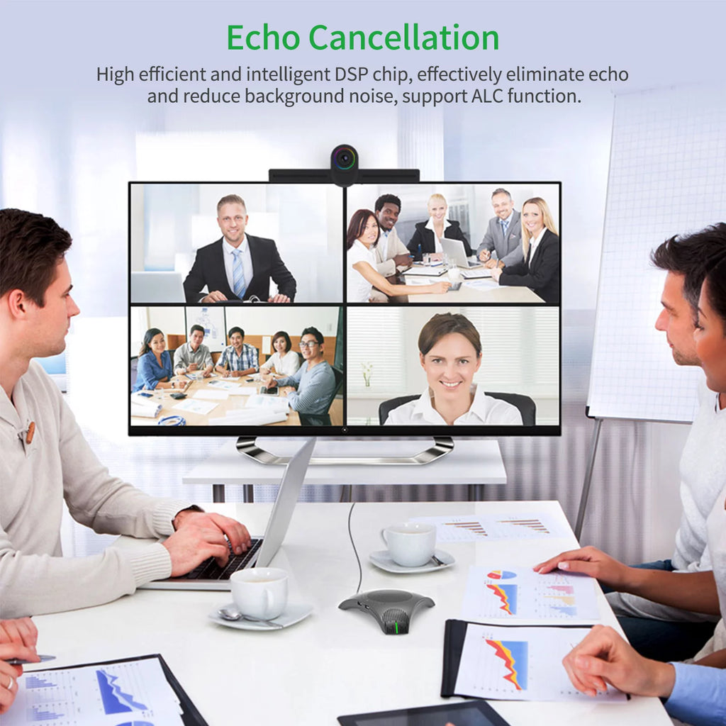 USB Speakerphone Conference Microphone Omnidirectional Computer Mic with Mute Key D3059