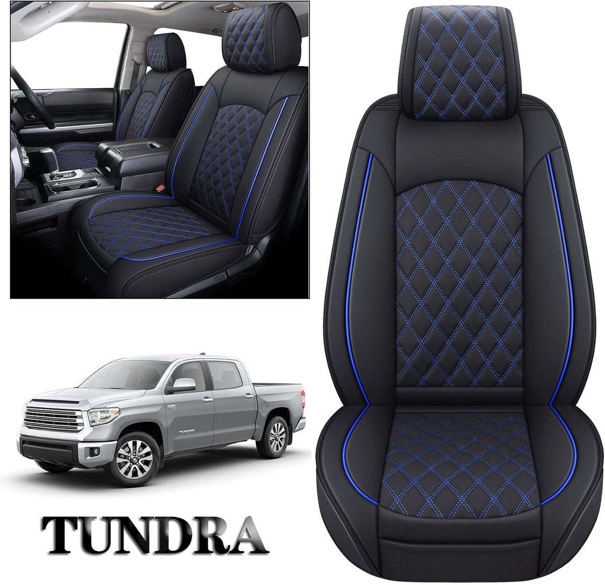 Waterproof Leather Full Seat Covers 5 PCS Full Set Black-White G883
