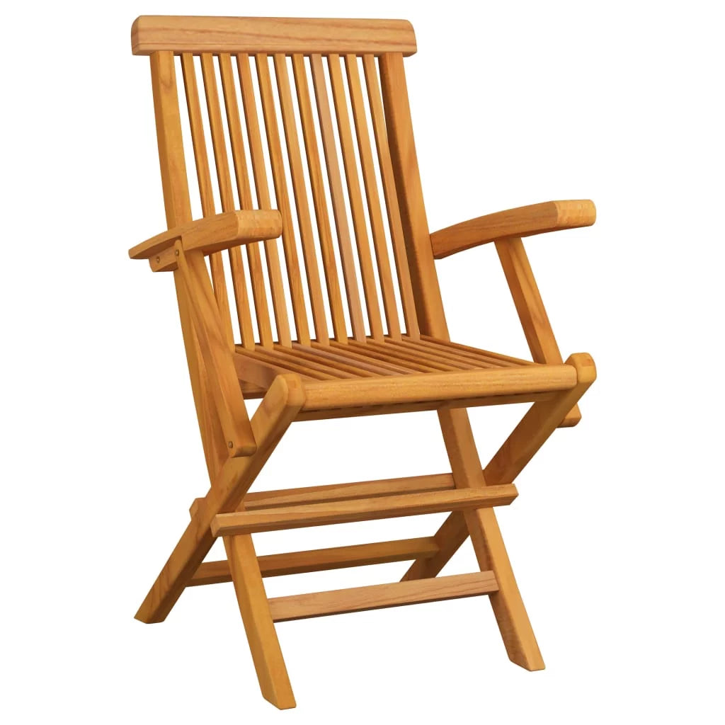 Patio Chairs with Cream Cushions 4 pcs Solid Teak Wood N746676
