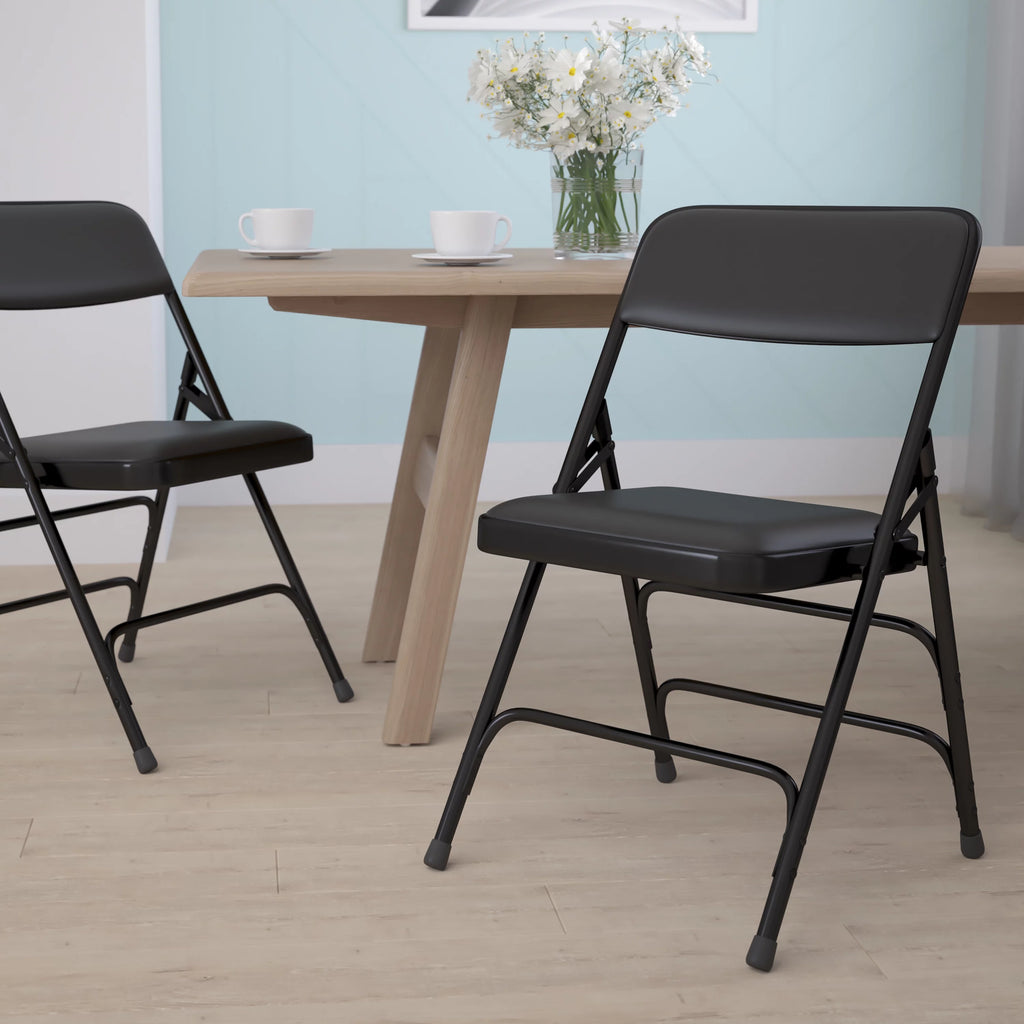 Black Vinyl Metal Folding Chair H53391