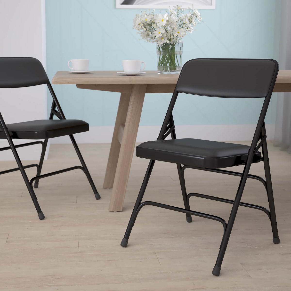Black Vinyl Metal Folding Chair H53391