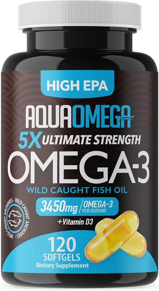 Omega 3 Fish Oil Supplements 3450mg 120 Softgels Unflavored C3576