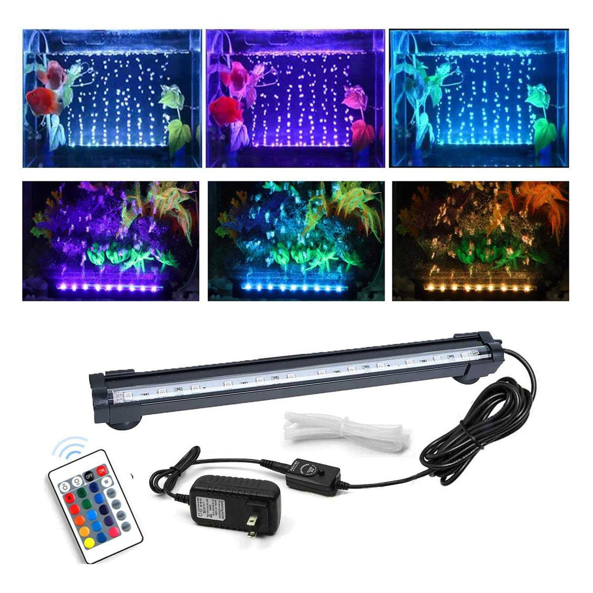 RGB LED Aquarium Bubble Light with 16 Colors 4 Modes G844