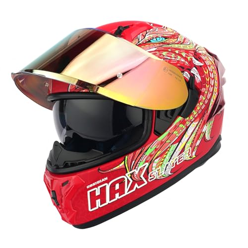 Matte Pink Full Face Dual Visor Motorcycle Helmet Y7789