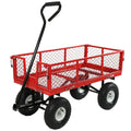 Utility Cart with Removable Folding Sides, Red Z81659