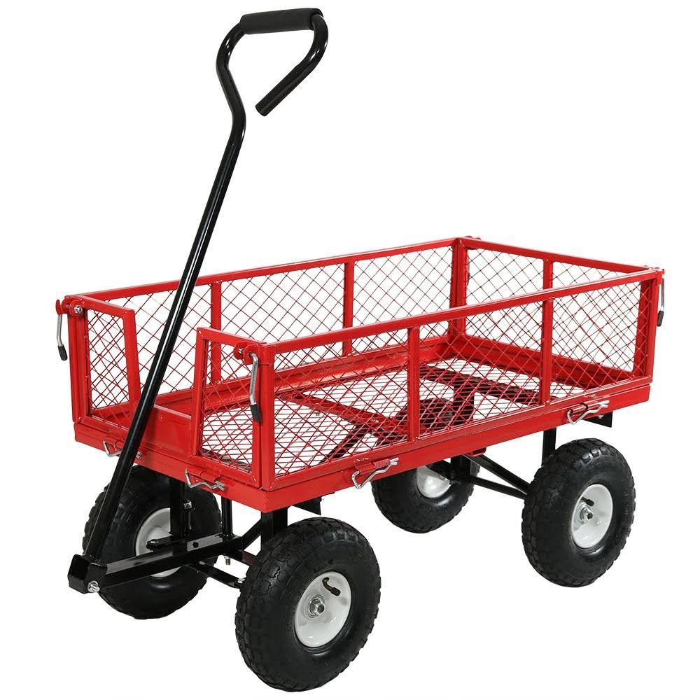 Utility Cart with Removable Folding Sides, Red Z81659