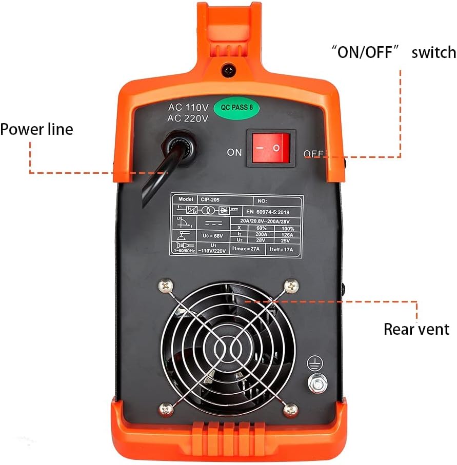 205Amp ARC Welder Digital Inverter IGBT Stick MMA Welder, 110/220V Dual Voltage Portable Welding Machine Z55969