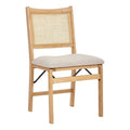 Natural Wood Folding Side Chair with Woven Cane Back A12867