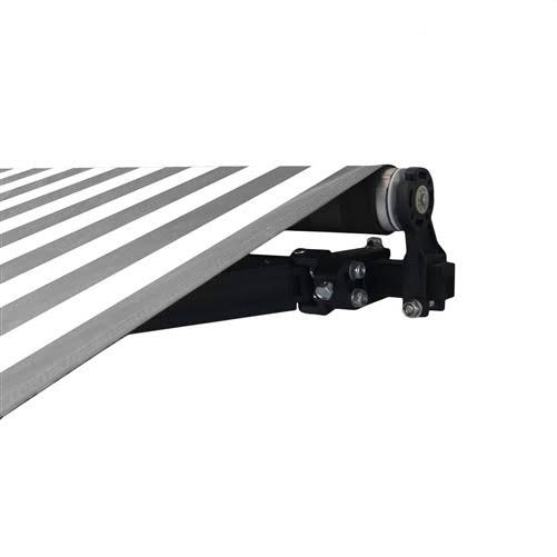 10 x 8 ft. Retractable Patio Awning Grey & White C3997