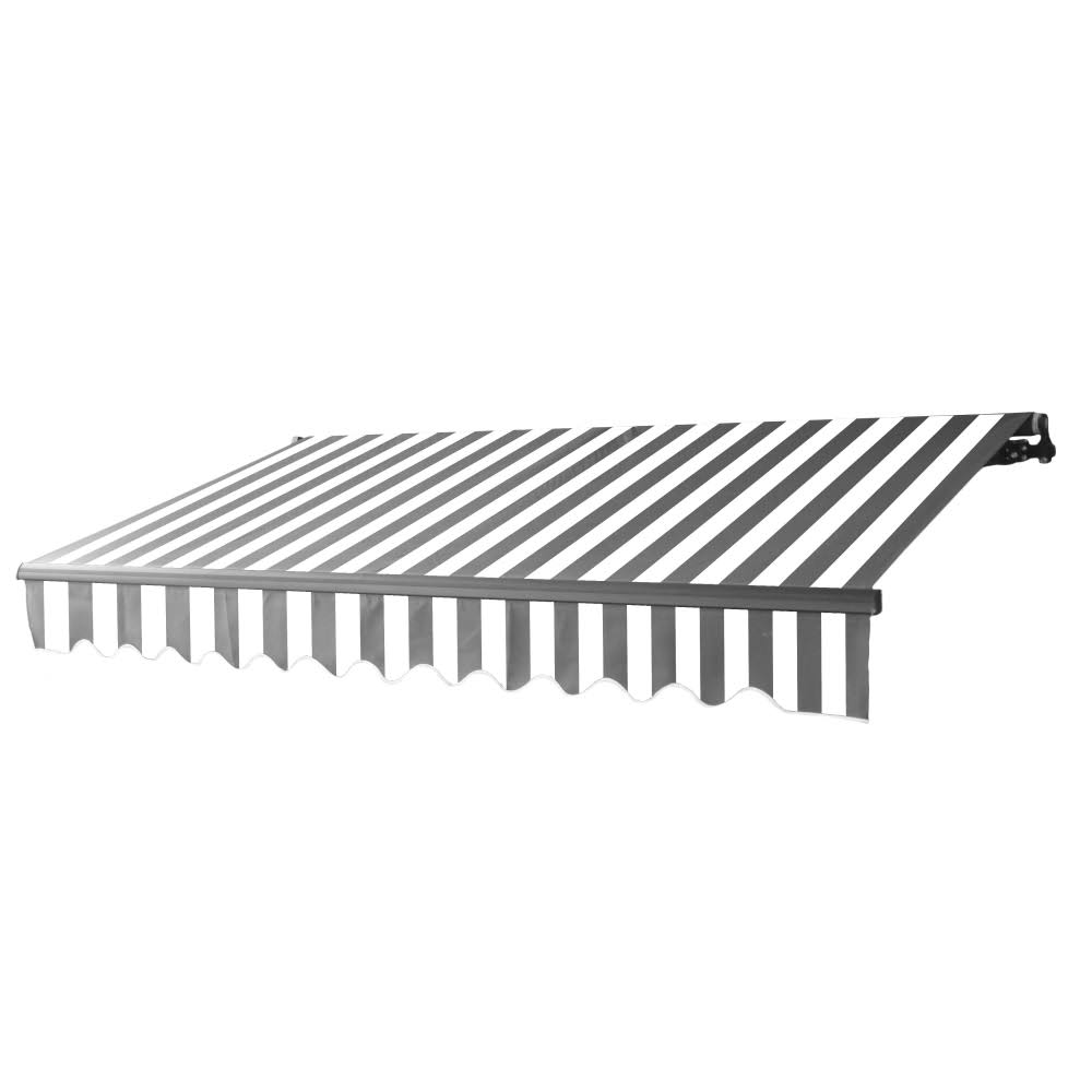 10 x 8 ft. Retractable Patio Awning Grey & White C3997