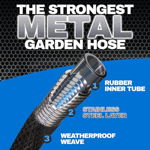 100 Ft Stainless Steel Heavy Duty Garden Hose O746626