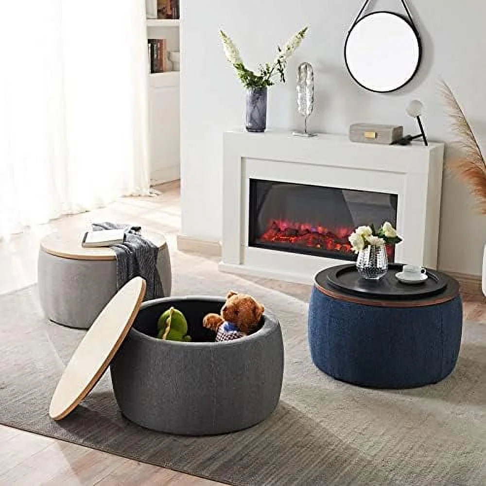 Round Ottoman with Removable Lid S65754