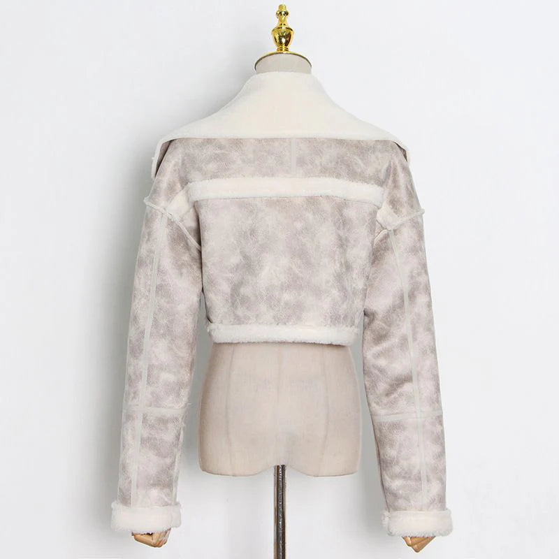 Faux Leather Sueded Aviator Jacket C507794