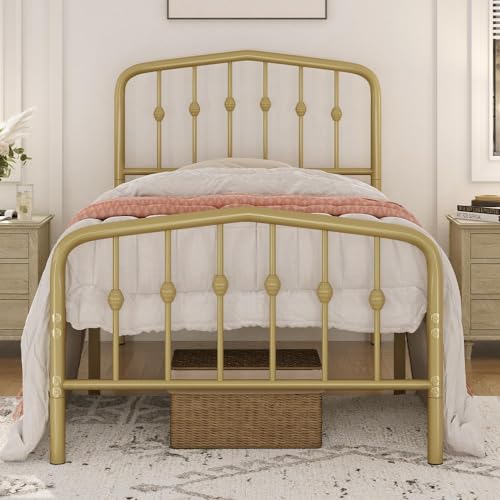 White Full Metal Platform Bed with Wrought Iron Headboard R126