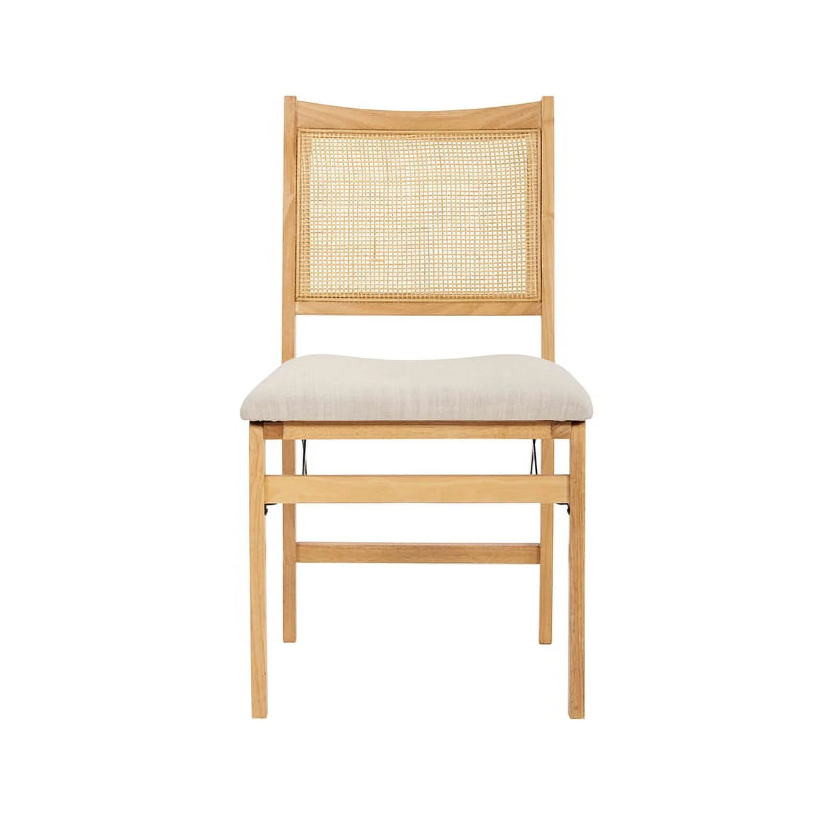 Natural Wood Folding Side Chair with Woven Cane Back A12867