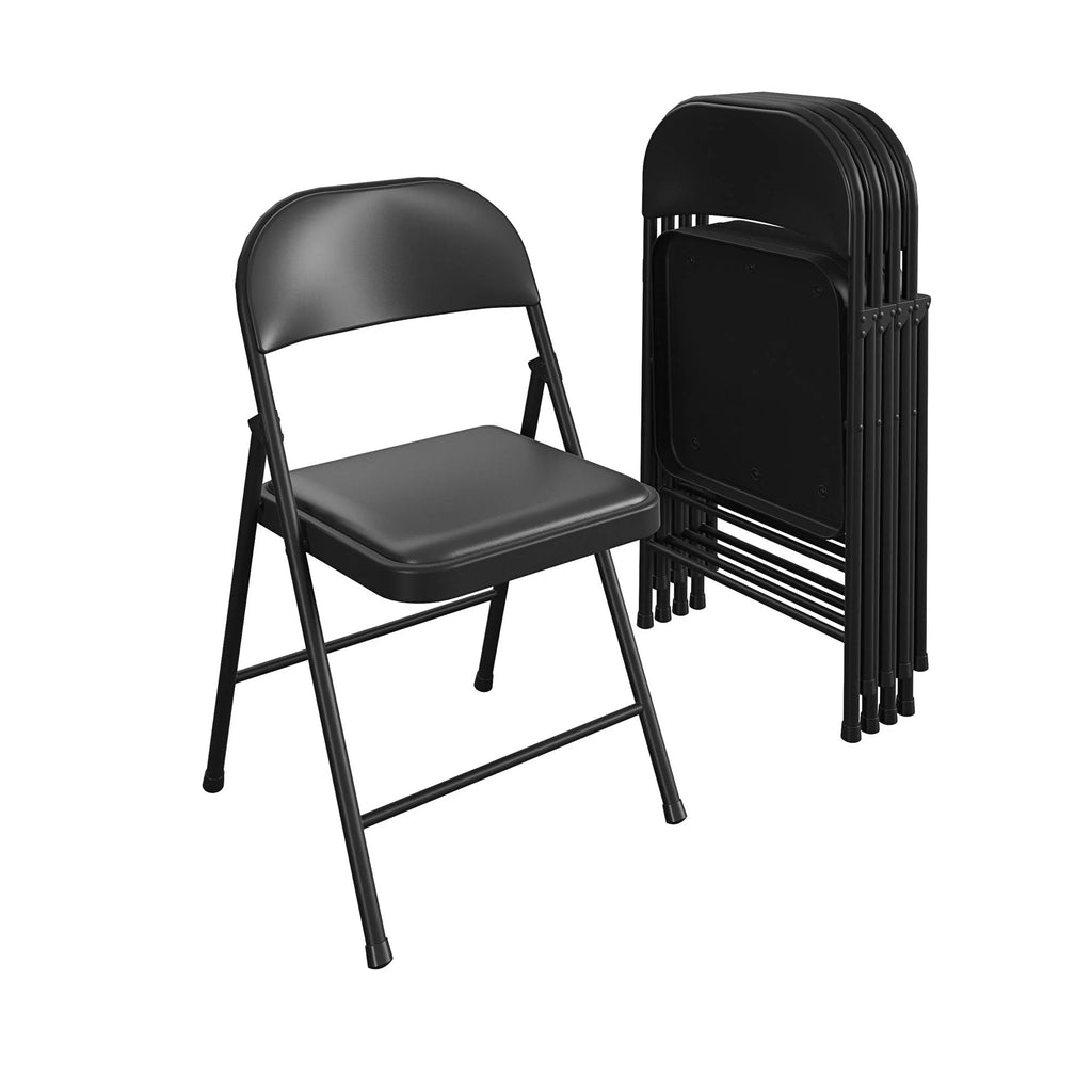 Black Vinyl Folding Chair 4-Pack M548
