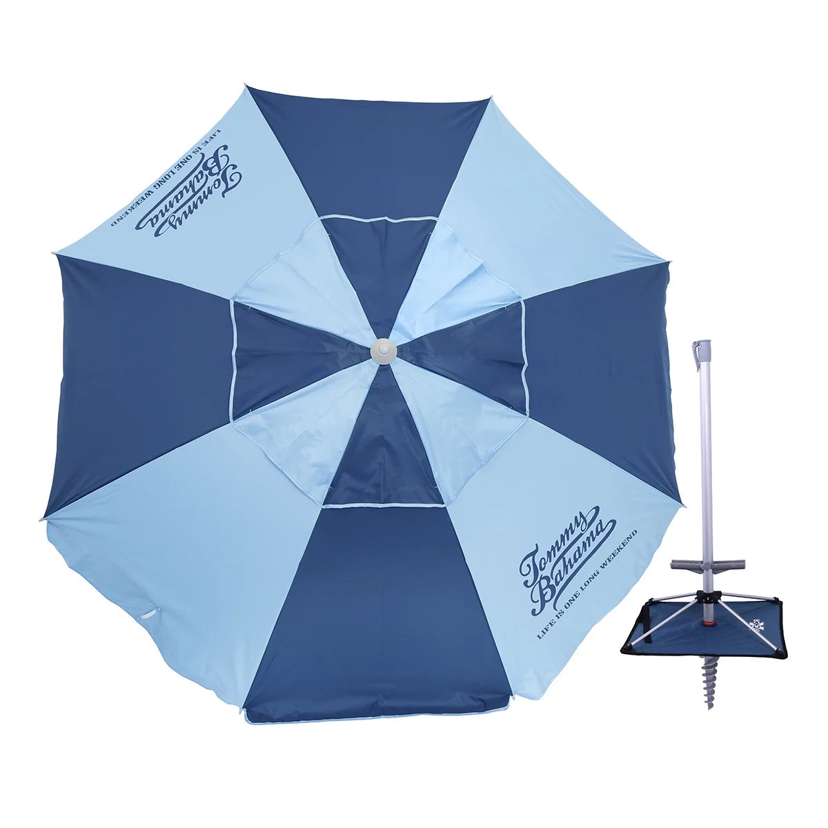 7 ft Fiberglass Beach Umbrella with Folding Anchor Base W9253